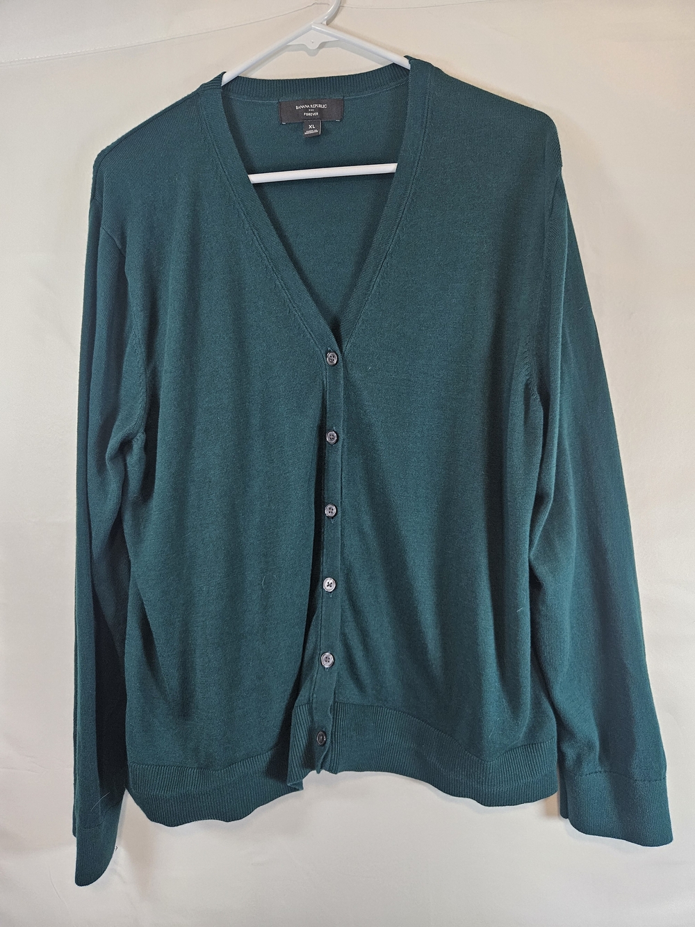 Banana Republic Teal V-Neck Button Cardigan Business Casual Office Careerwear